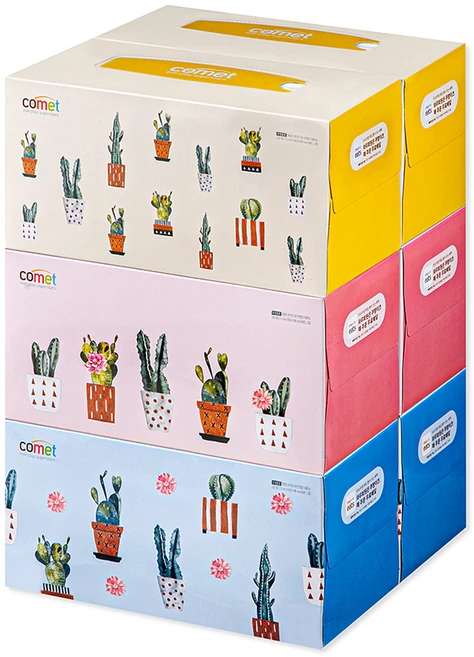 코멧 프리미엄 부드러운 천연펄프 미용티슈, 280매, 6개 - 쿠팡