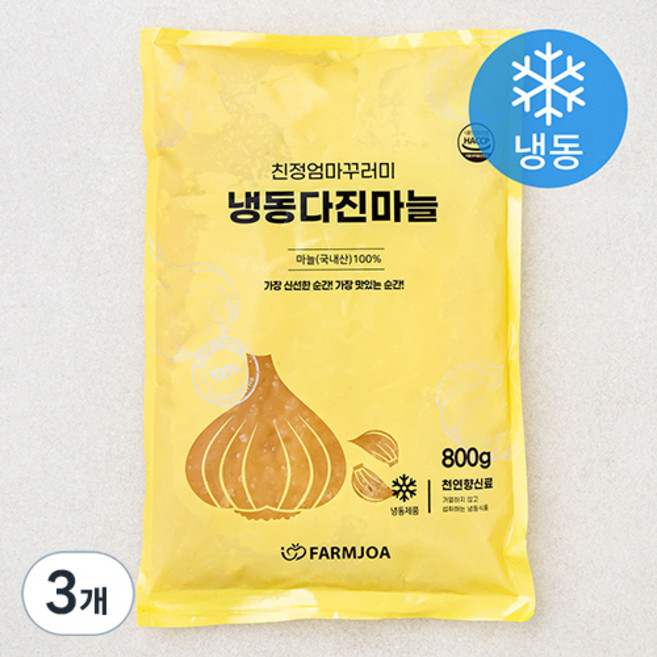 친정엄마꾸러미 다진마늘 (냉동), 800g, 3개