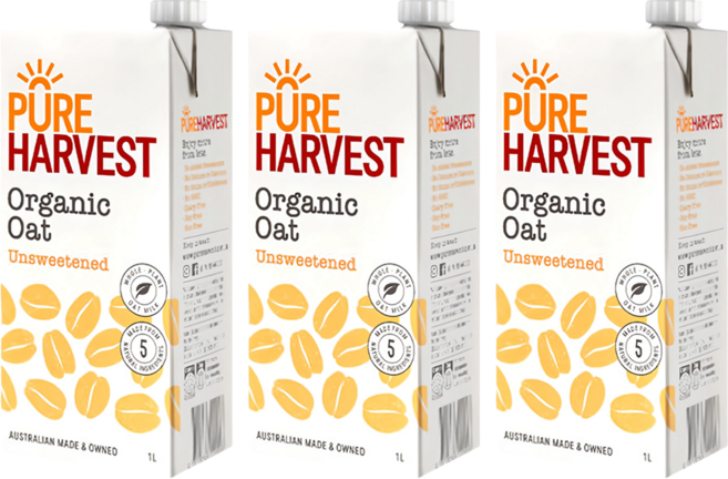 PURE HARVEST 囍瑞 澳洲有機燕麥奶, 1L, 3瓶