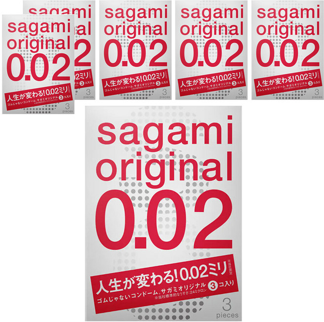 SAGAMI 相模 0.02mm 元祖 超激薄衛生套 長度 170 x 闊度 55mm, 3片, 6盒