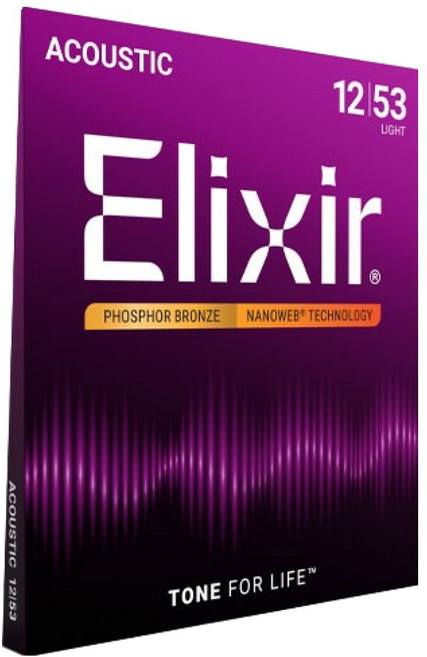 엘릭서 포스포 브론즈 나노웹 라이트 어쿠스틱 기타 스트링, 16052, 혼합색상, 1개