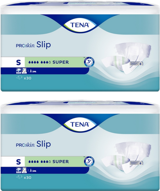 테나 남녀공용 수퍼 성인기저귀, 소중형, 30개입, 2개