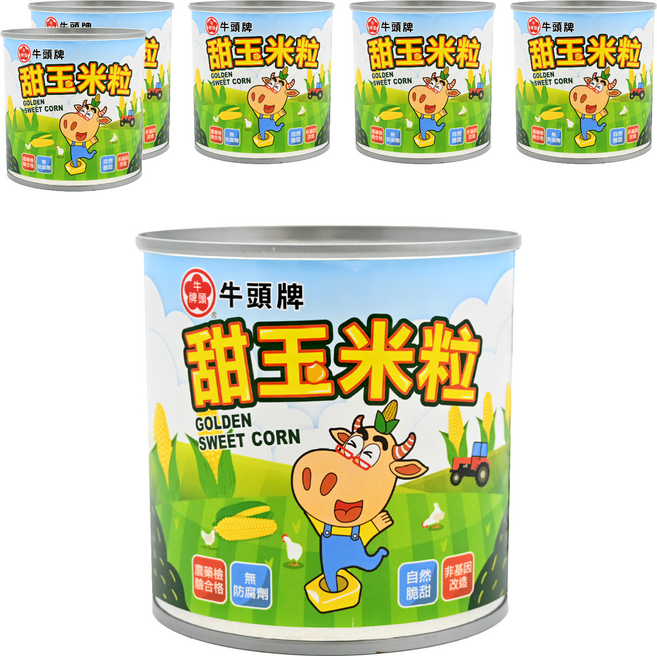 牛頭牌 甜玉米粒, 340g, 6罐