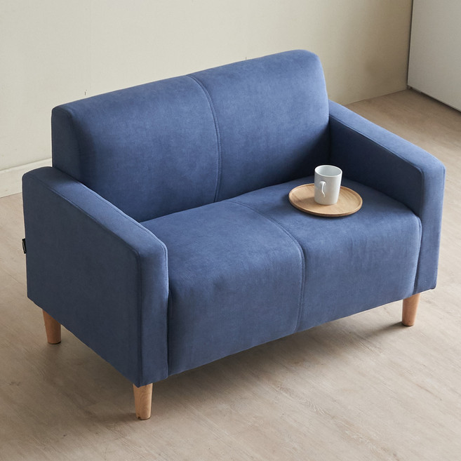 에보니아 이브 패브릭 2인용 소파, 다크블루