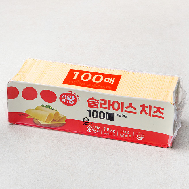 식자재왕 슬라이스 치즈, 18g, 100개입, 1개