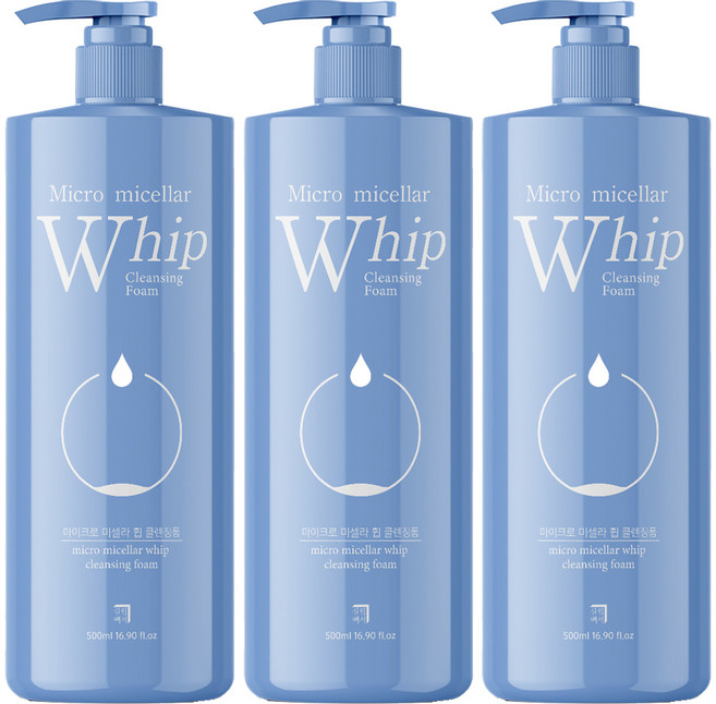 살림백서 마이크로 미셀라 휩 클렌징폼, 500ml, 3개