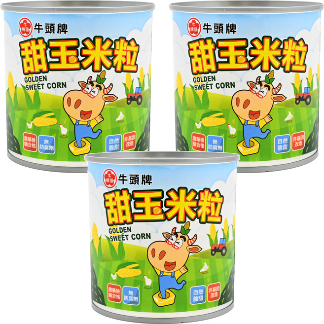 牛頭牌 甜玉米粒, 340g, 3罐
