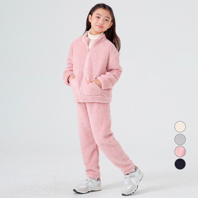 롤리트리 아동용 후리스 상하의 집업 세트