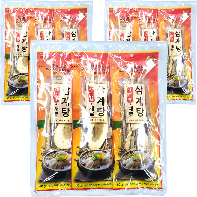 몸애조화 사계절 삼계탕 재료 3p, 180g, 3개