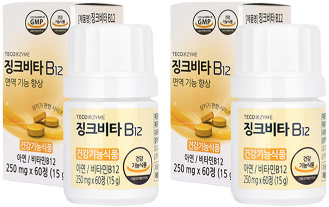 테코자임 징크비타 B12, 60정, 2개