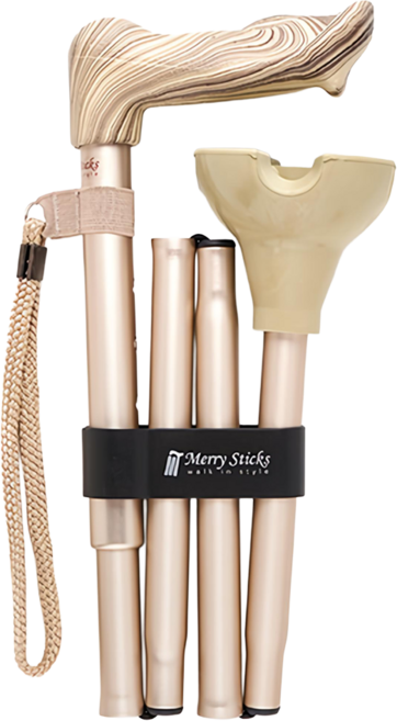 Merry Sticks 悅杖 自立式人體工學左手用手杖, 香檳金, 1支