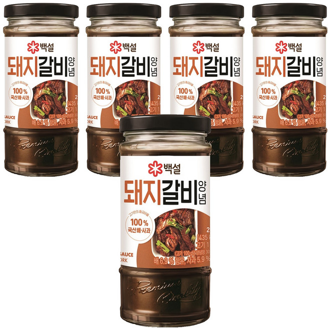백설 돼지갈비 양념, 290g, 5개