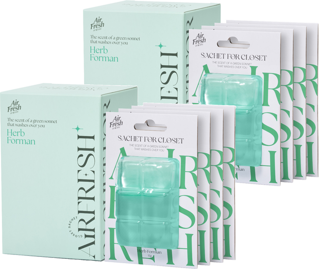 에어후레쉬 샤쉐 옷장 걸이형 방향제 허브 포맨, 32g, 8개, 허브포맨향