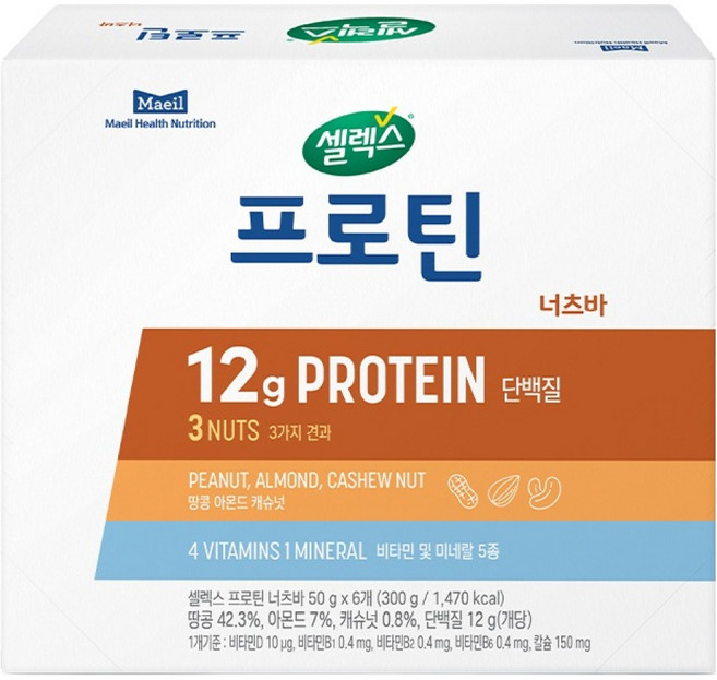 Selex 高蛋白堅果棒, 1盒, 300g