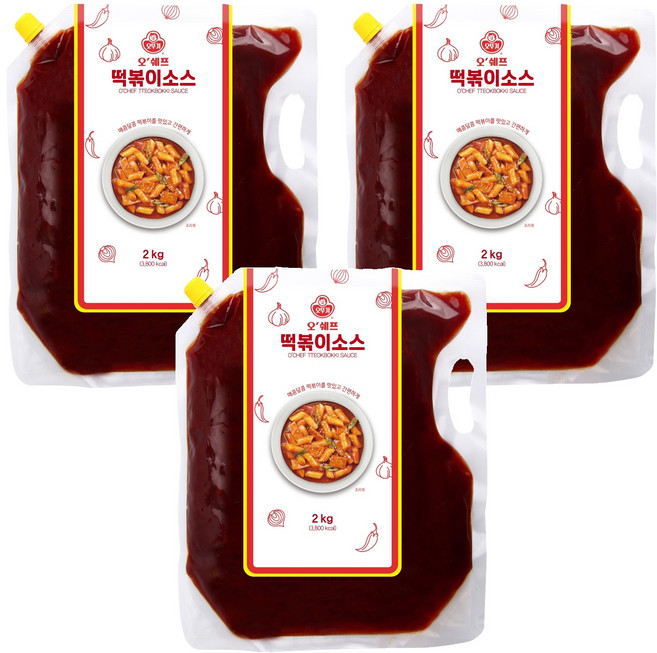 오뚜기 오쉐프 떡볶이소스, 2kg, 3개