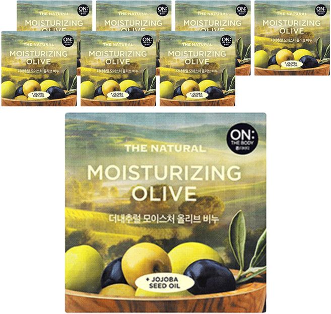 온더바디 더내추럴 모이스처 비누 올리브향, 90g, 8개입