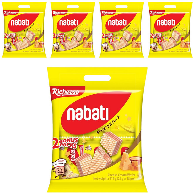 Richeese 麗芝士 nabati 麗巧克起司分享包, 414g, 5袋