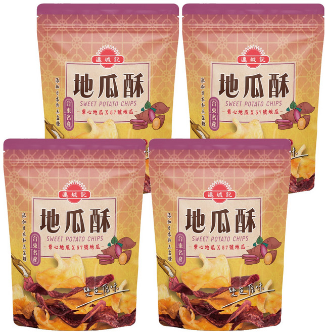 連城記 地瓜酥 雙色原味, 140g, 4包