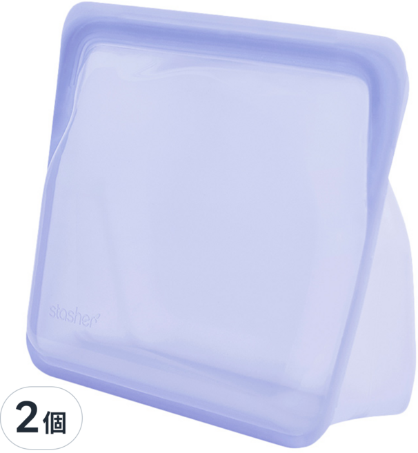 stasher 站站矽膠密封袋, 21.59 x 17.78 x 8.89cm, 1個, 2個