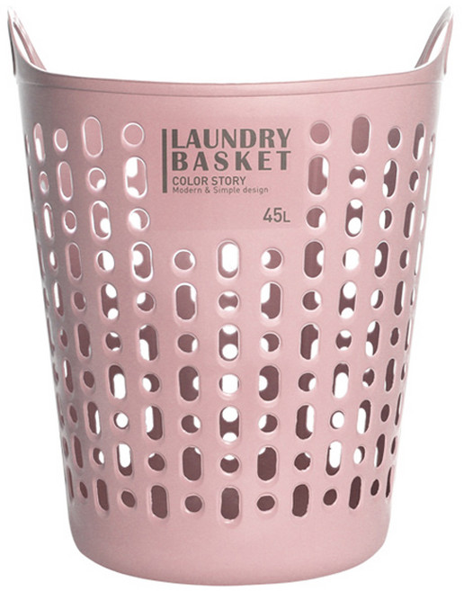 샤바스 컬러스토리 국내산 세탁 바구니 트임형, 핑크