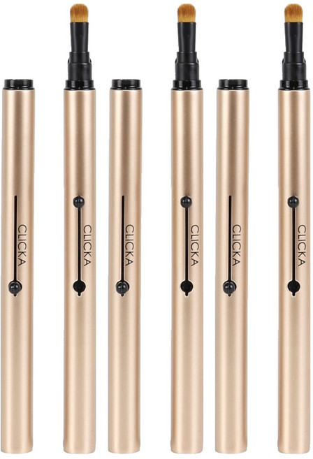 클리카 오토캡 메이크업 포인트 섀도우브러쉬 LM302, 3개, 샴페인골드