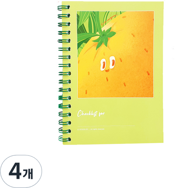 제이밀크 체크리스트 노트 50매 A6, 아임 탱귤탱귤, 4개