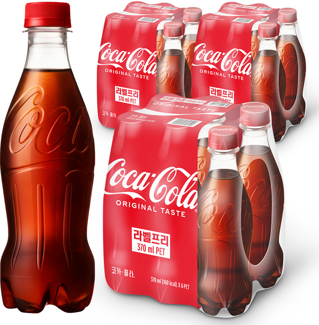코카콜라 오리지널 무라벨, 370ml, 18개