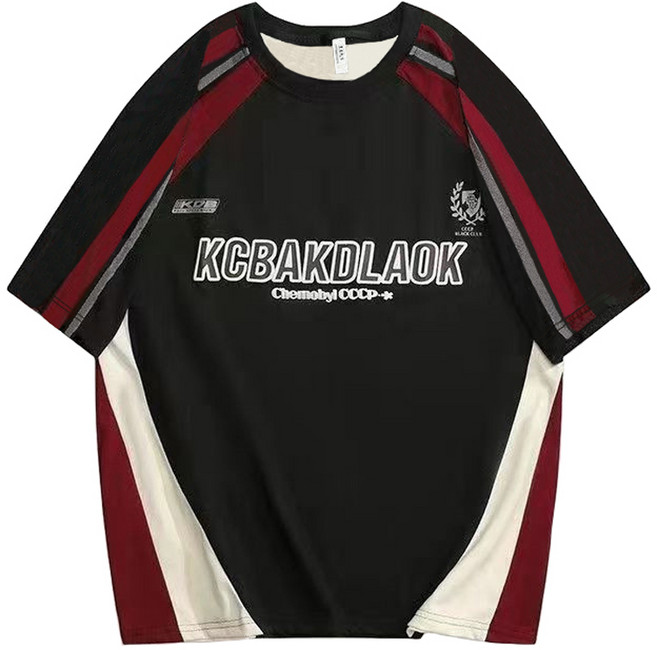 UNHEVE 男女通用 街頭嘻哈休閒短袖T恤, 04紅色