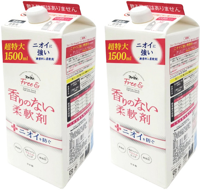 FaFa FREE& 無添加系列 濃縮柔軟精補充盒 粉, 1.5L, 2盒