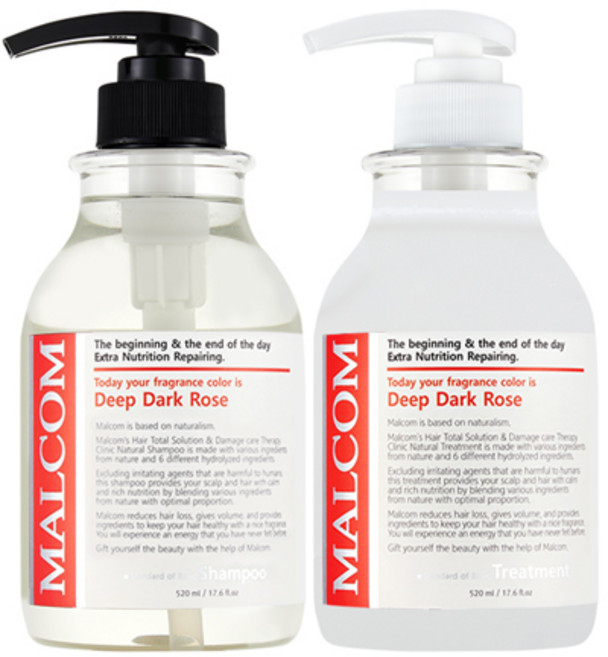 Malcolm Deep Dark Rose 洗髮水 520ml + Treatment 520ml 套組, 1套