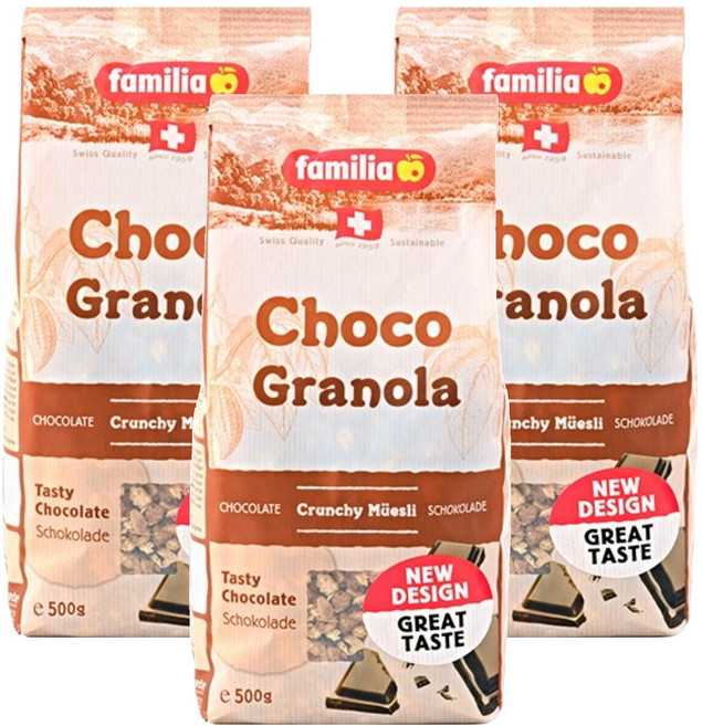 패밀리아 초코 크런치 무슬리, 500g, 3개