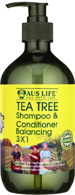 AUS LIFE 澳思萊 茶樹調理活化洗髮精露 平衡油脂、舒緩頭皮、植物萃取, 500ml, 1瓶