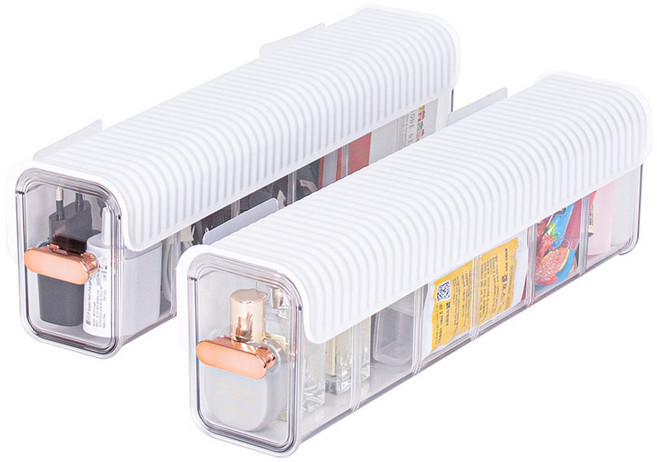 구디푸디 슬라이딩 케이블 정리함, 화이트, 2개