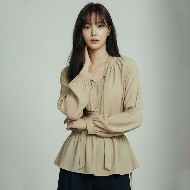 Paperments 領結綁帶長袖罩衫 14323