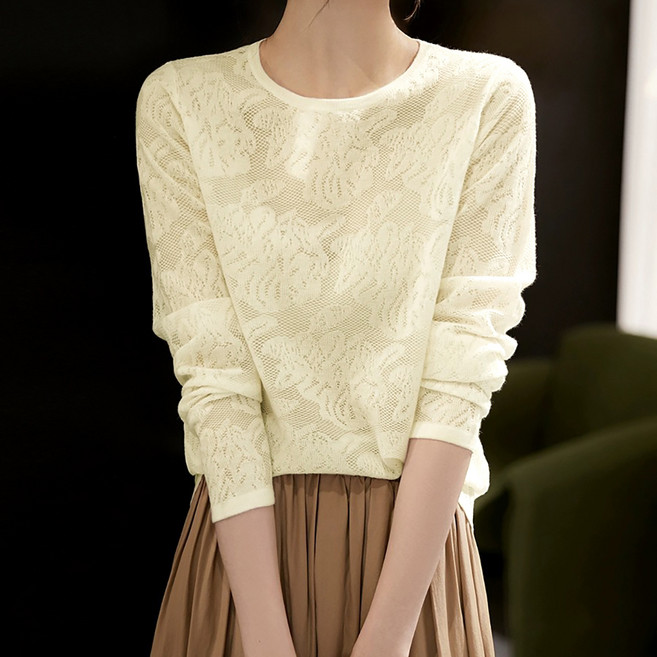 페이퍼먼츠 여성용 세엘라 플로럴 레이스 시스루 티셔츠 14153