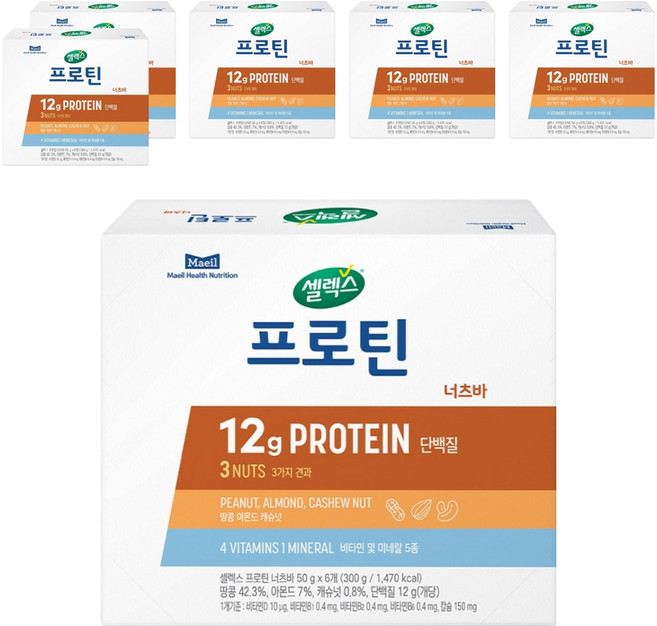 Selex 高蛋白堅果棒, 6盒, 300g