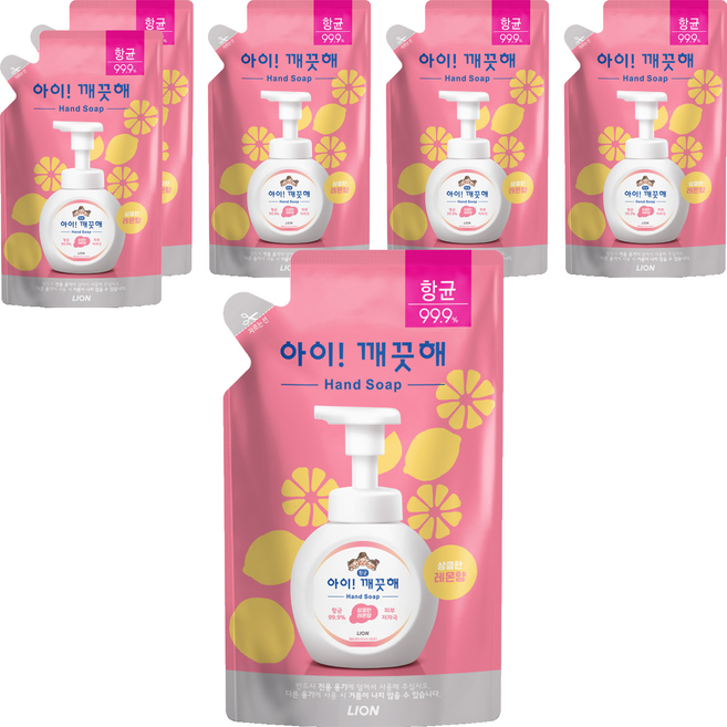 아이깨끗해 핸드워시 리필형 레몬향, 200ml, 6개
