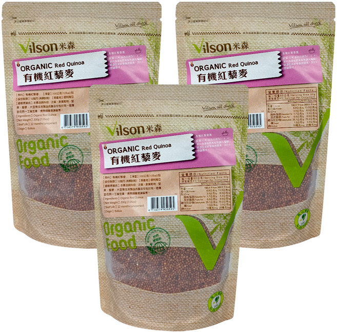 Vilson 米森 有機紅藜麥, 200g, 3包