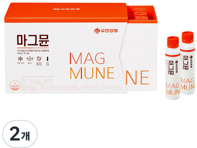 YUHAN 柳韓洋行 飲用的鎂 鎂MAGNEMIN, 2個, 375ml
