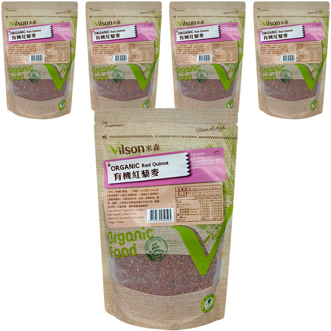 Vilson 米森 有機紅藜麥, 200g, 5包