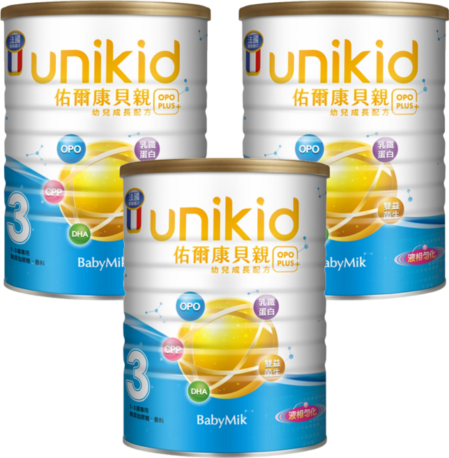 BabyMik 佑爾康貝親 OPO Plus幼兒成長配方, 850g, 3罐