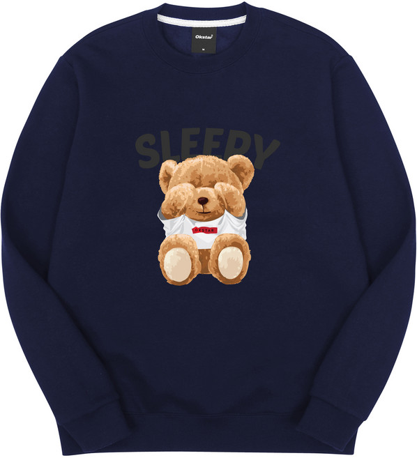 옥스타 남녀공용 슬리피 곰돌이 특양면 맨투맨 1SSP020