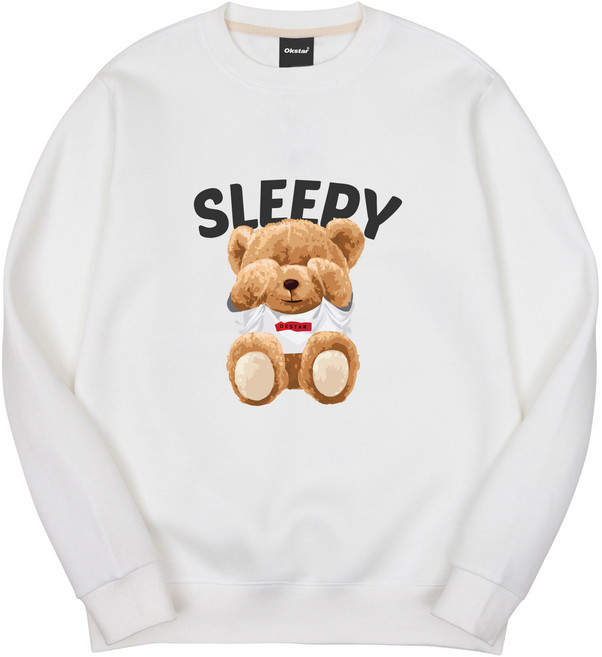 옥스타 남녀공용 슬리피 곰돌이 특양면 맨투맨 1SSP020