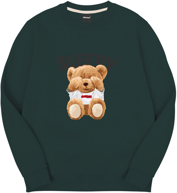 옥스타 남녀공용 슬리피 곰돌이 특양면 맨투맨 1SSP020