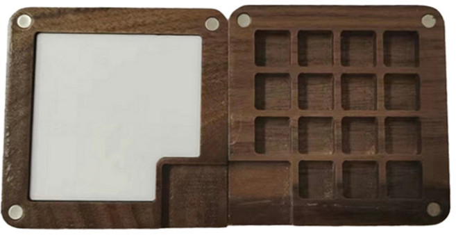 벨리안 휴대용 미니 원목 미술용 파렛트 7.5 x 7.5 cm, 15칸, 1개