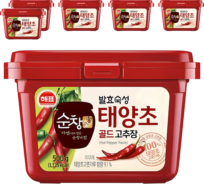 순창궁 태양초 골드 고추장, 500g, 6개