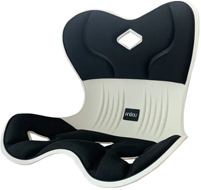 西格傢飾 日本矯正坐姿防駝背蝶形透氣美姿坐墊, 黑色