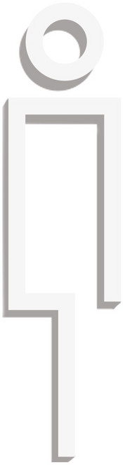 스튜디오투명 도어 표지판 RX타입 화이트, 남자 화장실, 1개