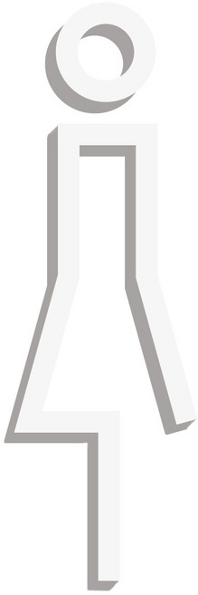 스튜디오투명 도어 표지판 RX타입 화이트, 여자 화장실, 1개