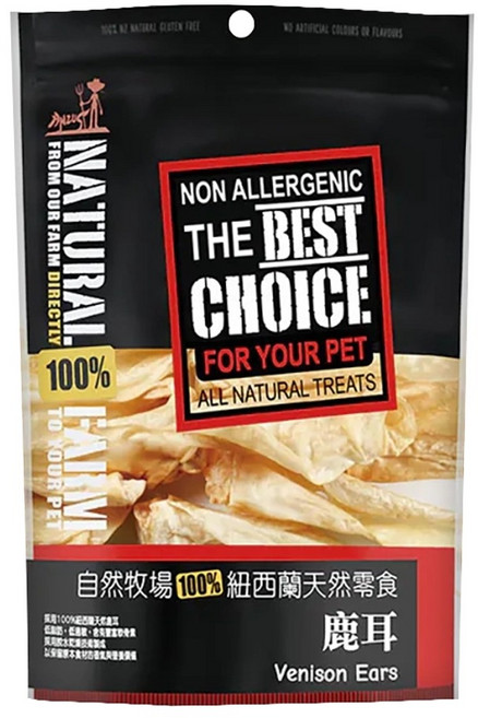 NATURAL FARM 自然牧場 紐西蘭天然零食 100%純天然無麩質 寵物零食, 鹿耳, 100g, 1包